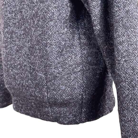 See By Chloe Collarless Cocoon Wool Alpaca Jacket Gray Herringbone Size 4 - Picture 13 of 16